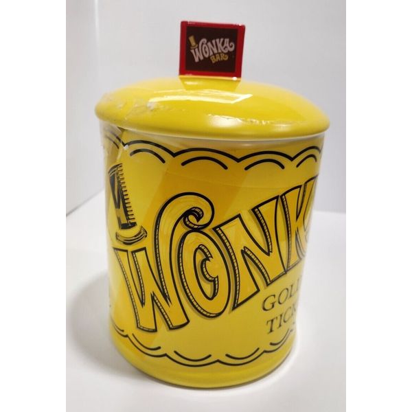 Silver Buffalo Willy Wonka & The Chocolate Factory Golden Ticket Cookie Jar!