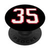 Number #35 Sport White Red Number PopSockets Adhesive PopGrip