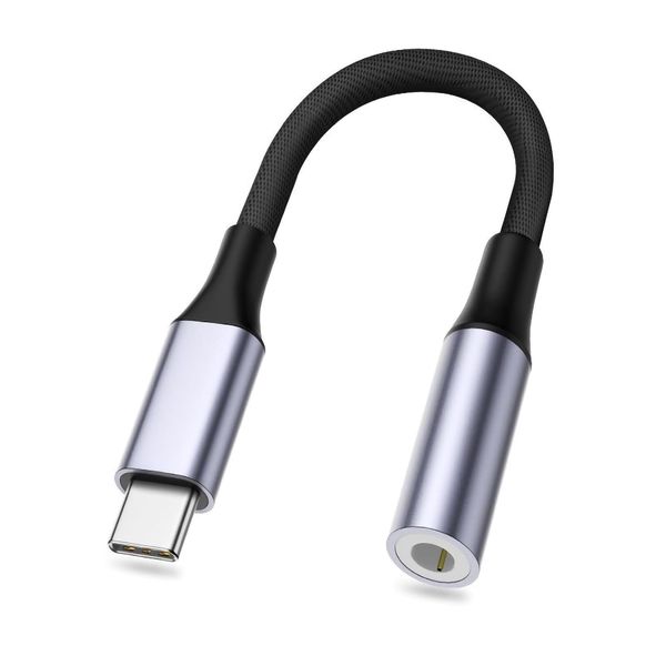 (2024 New) USB Type-C 3.5mm 3-Pole 4-Way Earphone Converter Adapter Audio Converter Volume Control / Call / Music Compatible with DAC, High Resolution Sound Quality, Supports 24 bit/96 KHz, Durable,