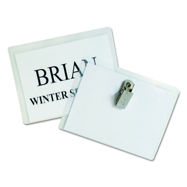 C-Line Name Badge Kits, Top Load, 4 X 3, Clear, 50/box