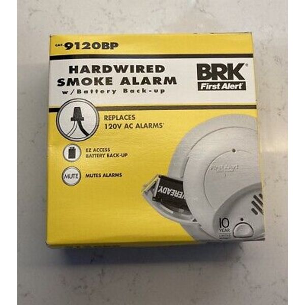 First Alert BRK 9120-BP Smoke Alarm AC Power & Battery Backup Brand New