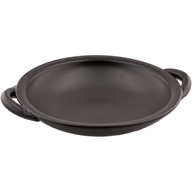 Saji Pottery 33-101 Banko Ware Direct Fire with Hand Pottery Plate, Small, Black Shizuku