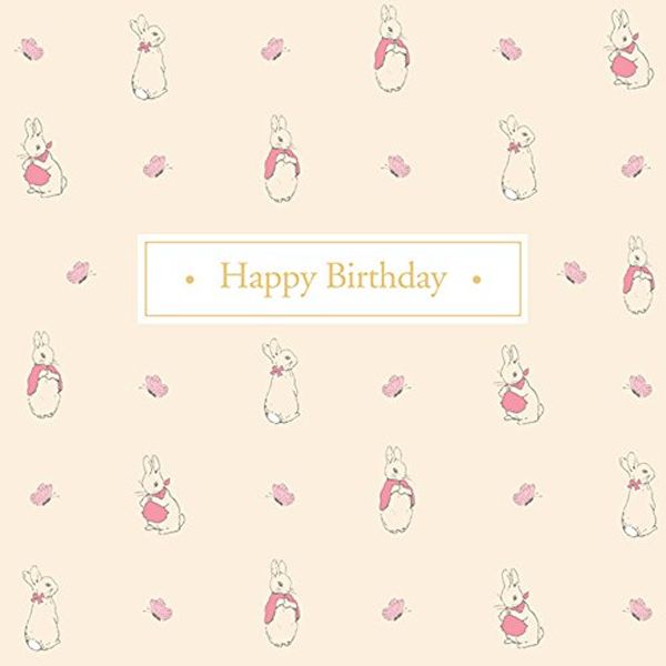 Peter Rabbit Flopsy Bunny Happy Birthday Card