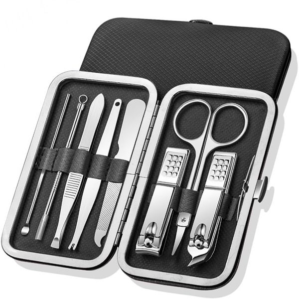 Maniküre Set Pediküre Set Nagelknipser, Professionelle Pflege Werkzeuge Nagel Set Edelstahl Fingernagelknipser Persönlicher Nageltrimmer Kit mit Etui, Grooming Kit Väter Geschenk für Männer Ehemann