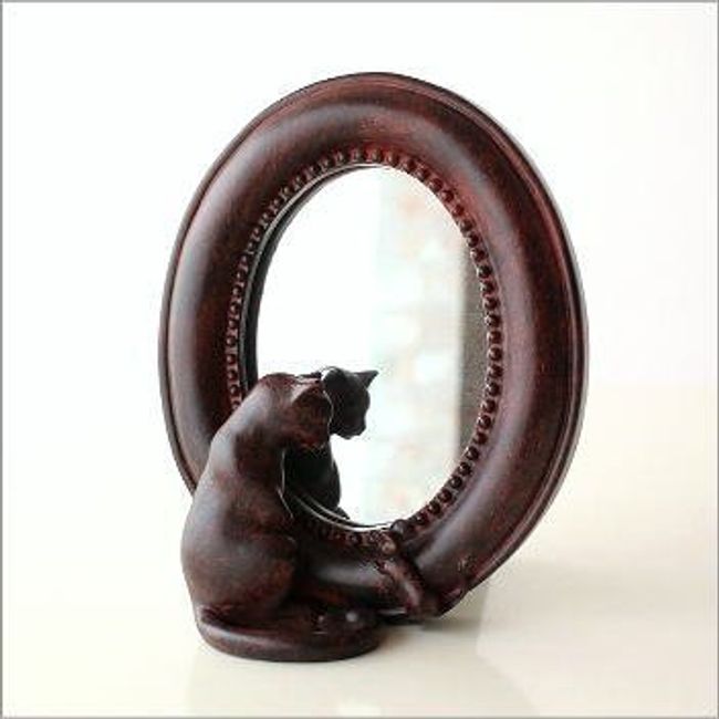 Tabletop Mirror Tabletop Mirror Cute Cat & Mouse Sundries Cat and Mini Mouse with Stand Mirror [sik5162]