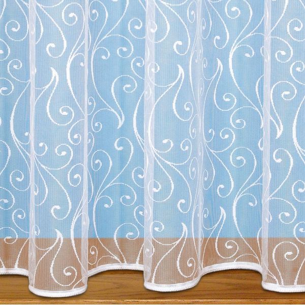 John Aird - Scroll Design Net Curtain - Sold In Set Sizes (2.5 Metres Width, Drop: 45" (114cm))