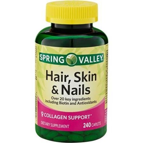 Spring Valley - Hair, Skin & Nails, Over 20 Ingredients Including Biotin and Collagen, 240 Caplets