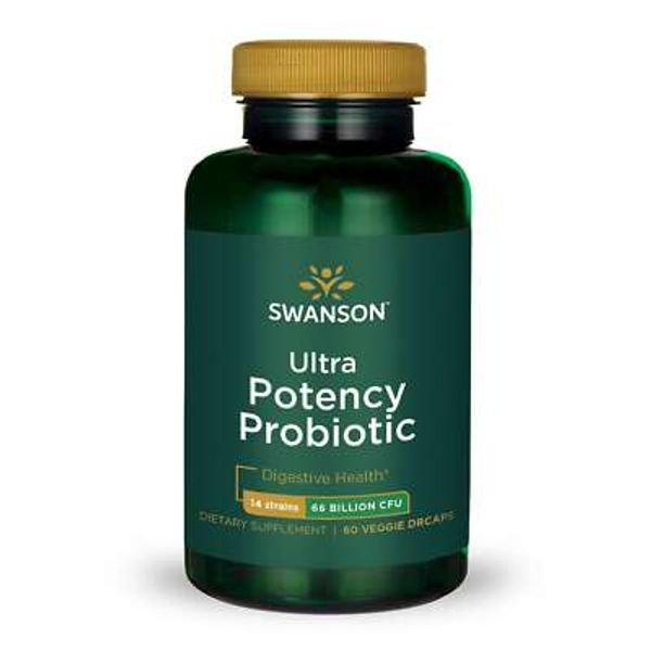 Swanson Ultra Potency Probiotic Vegetable Capsules, 66 Billion Cfu, 60 Count