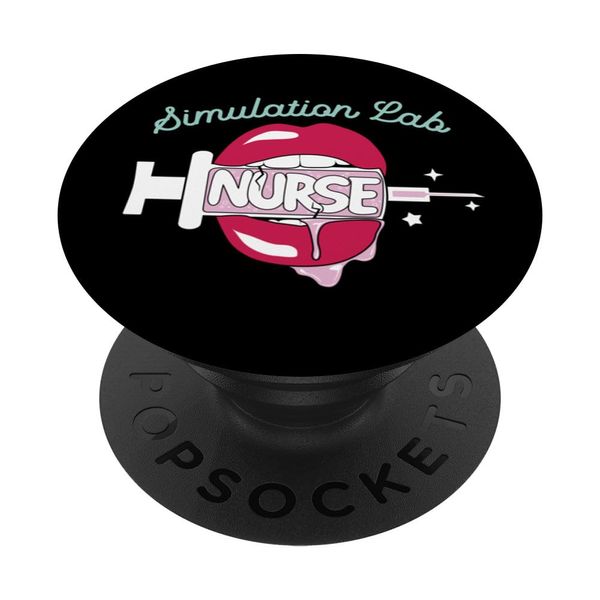 Simulation Lab Nurse Cute RN Simulation Nursing Hot Lips PopSockets Swappable PopGrip