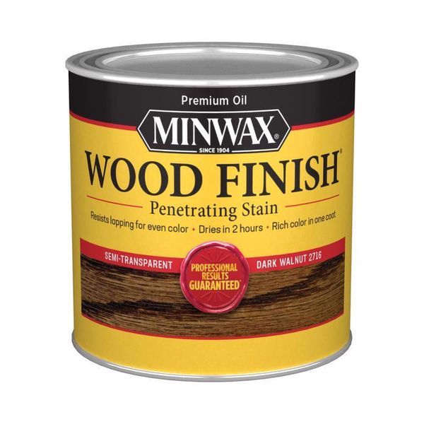 Minwax 227164444 Walnut 150 sq. ft. Coverage Wood Stain 1/2 Pint (Pack of 4)