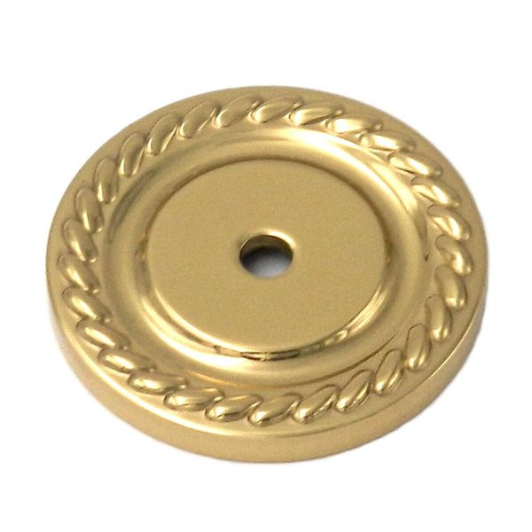 Polished Brass 1 1/2" P6 Cabinet Knob Backplate Belwith Hickory Annapolis