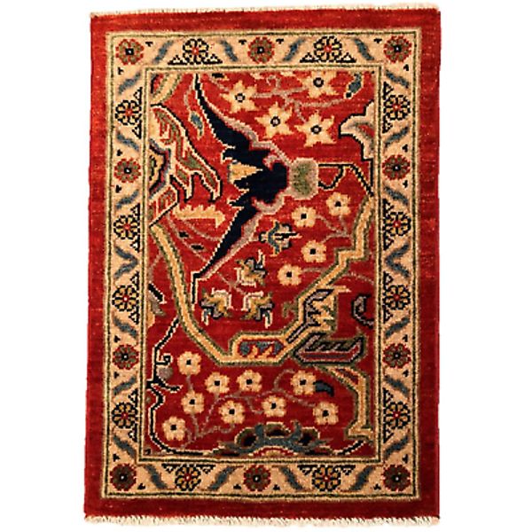 91 x 62 cm | Vintage Handmade Afghan Carpet Door Mat Small Oriental Wool Rug