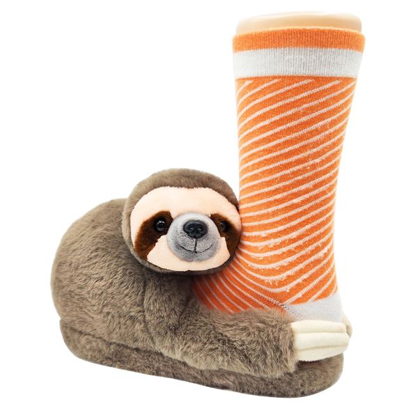 Openhahaha Sloth Slippers for Girls Boys, Fluffy Slippers House Slippers Gift for Kids, Cute Animals Slippers with Sloth, One Size Slippers for Kids, cat gift for kids/Christmas/Halloween Gifts