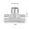 1/2 Inch Tee Pipe Fitting, Pipe Threaded Pipe Nipples Stainless Steel T‑Shaped Tee Connector Pipe Connection