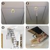 1 Set Attic Pull Down Hook Attic Ladder Pull Down Hook Stainless Steel Efficient Convenient Attic Door Pull Fast Assembly Suitable for Loft