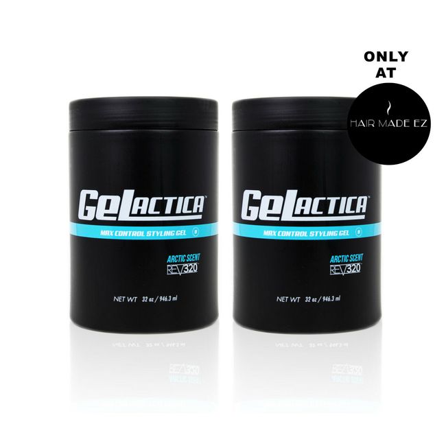 Gelactica Gel 32oz pack of 2 Hair Gel for Men - Organic Ingredients - Water Base