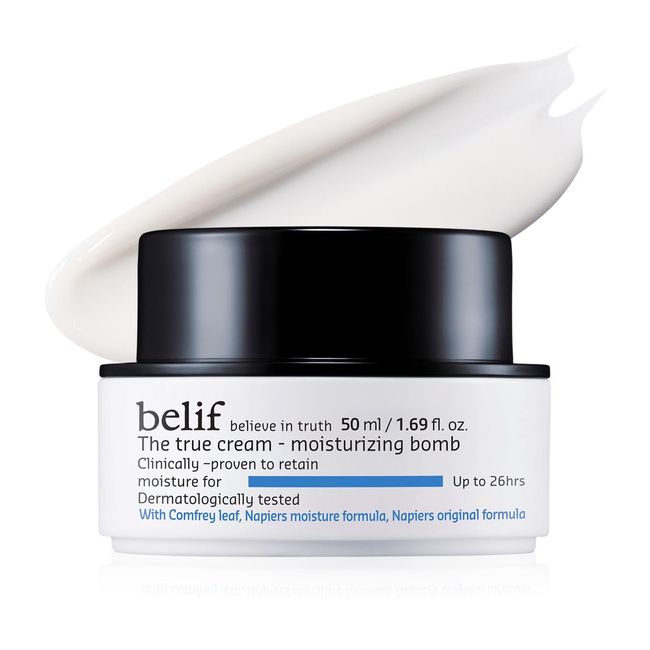 belif The True Cream Moisturizing Bomb | Intensive Face Moisturizer for 26 Hour Hydration | Soothing & Nourishing Cream w/ Panthenol, Comfrey Leaf & Oat Extract | Cream for Dry, Sensitive Skin