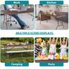 6FT Plastic Folding Table Portable Fold-in-Half Picnic Table with Handle Brown