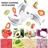 Multi-Function Manual Food Chopper & Processors with Handle and Cover Vegetable Slicer Shredder Hand Blender Kitchen Tool (Blue)