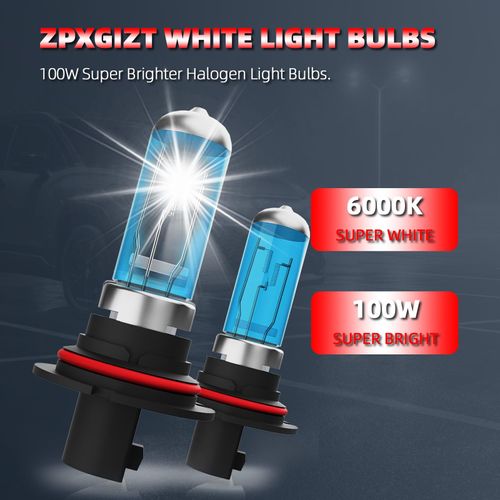 ZPXGIZT Light Bulbs Fit For Dodge Ram 2002-2007, 9007 9006 High Low Beam Fog Lights High Performance Halogen Headlight Bulb Combo, 6000K White Light, Pack of 4