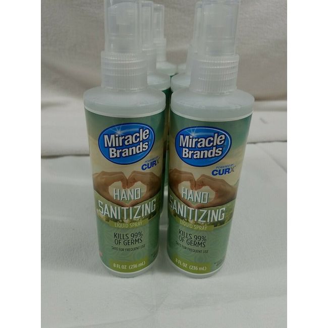 Miracle Brands Instant Hand Cleaner Spray 8oz Kills Germs powered-CURX-LOT OF 6