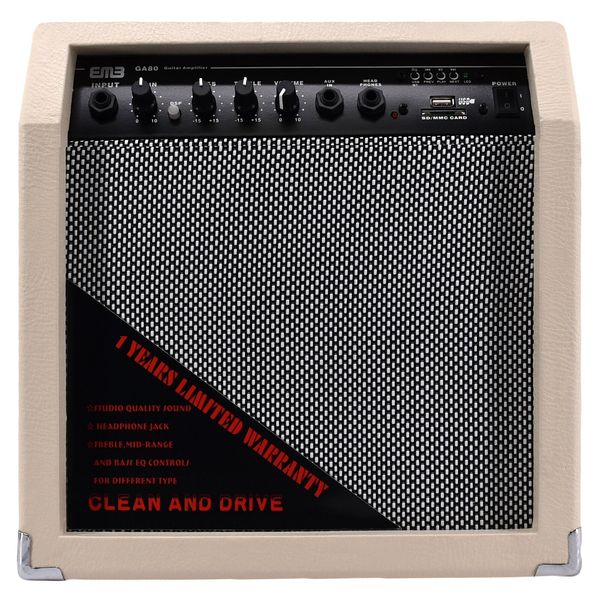 EMB 350 Watts Bluetooth Guitar Amplifier Speaker Powerful Cabinet SD USB AUX WH