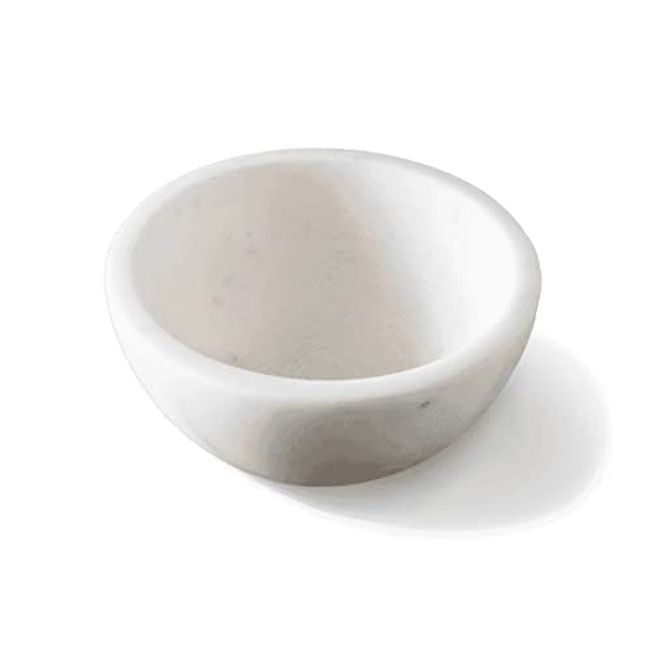 SUPPLY Marble Shaving Bowl - Handcrafted Marble Bowl for Shaving - Creates Better Lather, Warms Shaving Cream, Bathroom Decor - White Marble