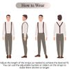Party Suspender Solid Adjustable Y Back Strong Heavy Duty Clips Braces - White