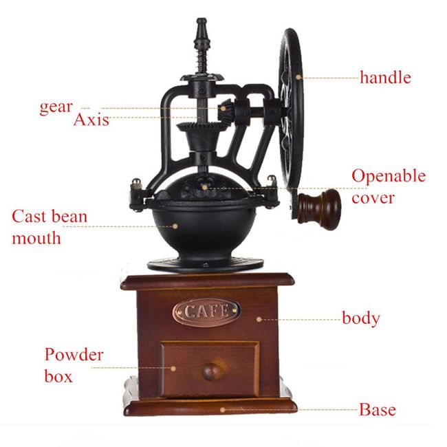 Italian Hand Crank Burr-Style Coffee Grinder