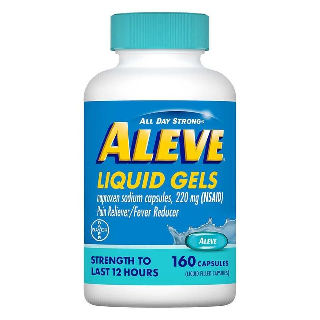 Aleve Pain-Fever Reducer NSAID 160 Liquid Gels ALL DAY STRONG  220mg EXP 01/2025