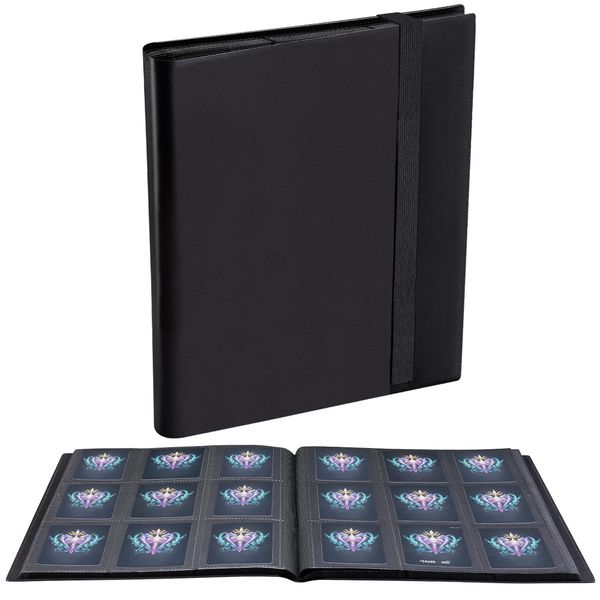 JIQEZNL Card Binder, 360 Pockets Upgraded Trading Card Binders, Cards Collection Binder 9 Pocket, Side Loading Yugioh Binder Book Holder for MTG, TCG, Sport, Football, Baseball Collector Cards - Black