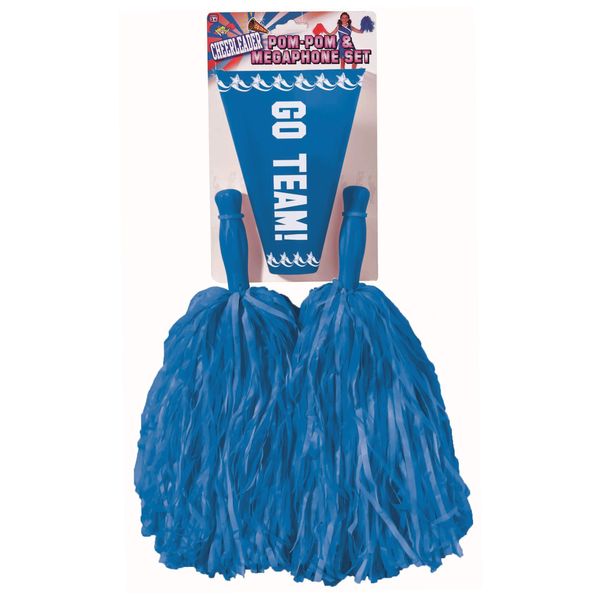 Forum Novelties Cheerleader Pom-Pom and Megaphone Set (Blue)