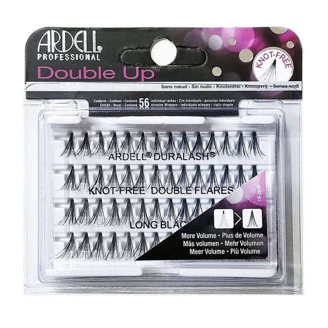 (6 Pack) ARDELL Professional Double Individuals Knot-Free Double Flares - Long Black