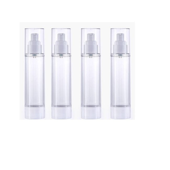 4 Pcs 30ml 50ml Plastic Airless Pump Bottle,Empty Travel Pump Bottles Container Dispenser for Lotion,Foundation,Cosmetic,Shampoo,Make-up Liquids Sample(30ml)