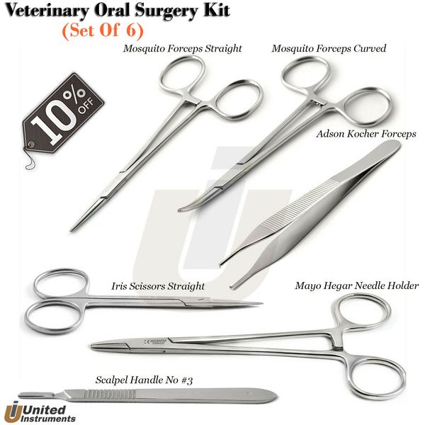 Veterinary Surgical Pliers Scissor Suturing Needle Holder Hemostatic Forceps Lab