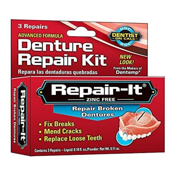 Dentemp Denture Repair Kit (3-Repairs) (2 Pack)