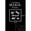Makie Sticker CAT "Cat (Yarn Ball and Fish) Silver"