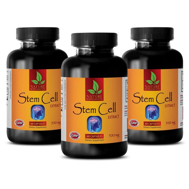 STEM CELL 500mg - Blue Green Vegan Antioxidant Beta-carotene - 3 Bottles