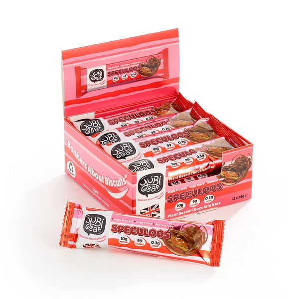 Yubi Speculoos 12 Pack - Protein Bars - 99 Calories, High in Protein and Fibre, Low in Sugar, Gluten and Dairy Free