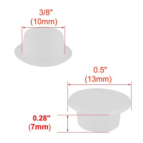 uxcell Round Pipe Cap, Round Plug, Flat Head Type, White, Plastic, Diameter 0.4 inches (10 mm), Set of 10