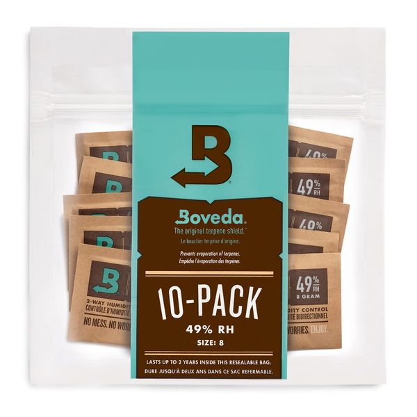 Boveda 49% Two-Way Humidity Control Packs for Music Bows & Small Woodwinds – Size 8 – 10 Pack – Moisture Absorbers for Small Instrument Cases – Humidifier Packs – Hydration Packets in Resealable Bag