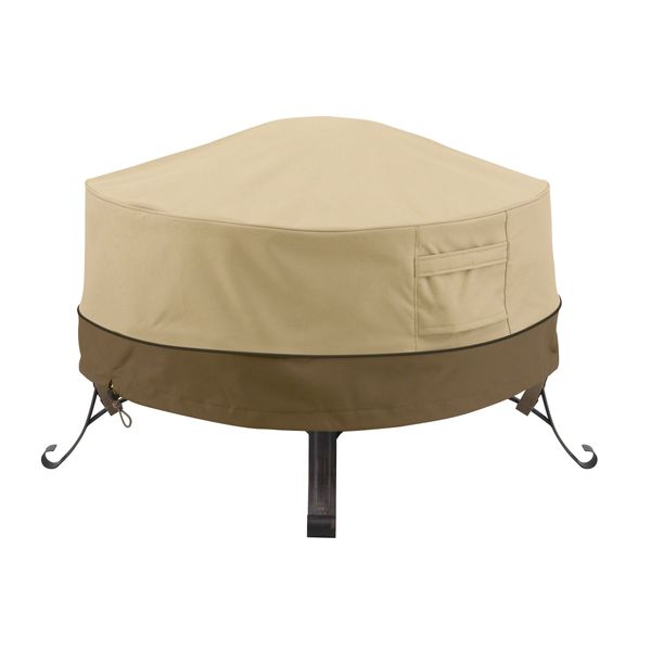 Classic Accessories Veranda Full Coverage Fire Pit Cover Pebble/Large/Round, Patio Furniture Covers