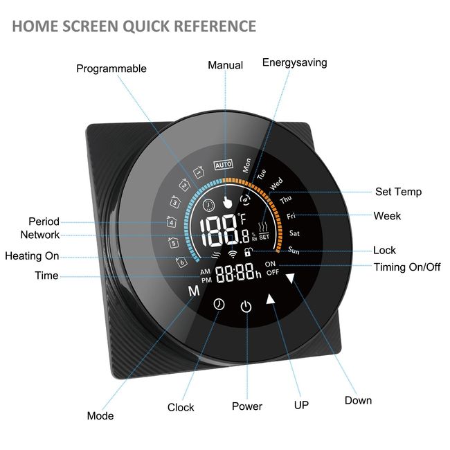 Smart WiFi Room Thermostat for Underfloor Heating System - China Large LCD  Screen Boiler Heating Thermostat, Boiler Heating Thermostat Manufacturer