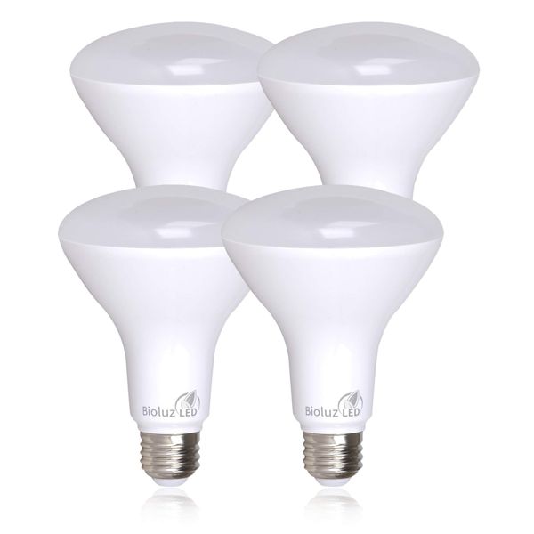 Bioluz LED 4 Pack 90 CRI BR30 LED Bulbs Dimmable 7.5W = 65 Watt Replacement 2700K Warm White 650 Lumen Indoor Outdoor Flood Lights UL Listed Title 20 High Efficacy Lighting (Pack of 4)