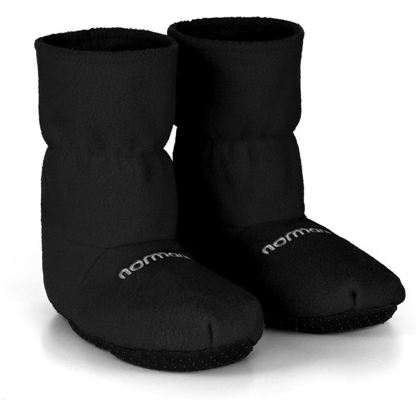 normani® Körnerpantoffeln - Hausschuhe für die Mikrowelle - Hausstiefel mit Leinsamenfüllung - extra hoher Schaft Farbe Schwarz Größe L=41/45