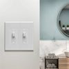 TayMac 2672W 2-Gang MASQUE Decorator Cover, Toggle, White