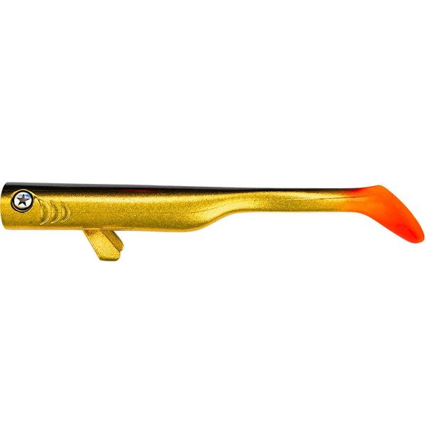 LMAB Drunk Bait 8, 12, 16 & 20 cm - Rubber Fish Fishing Lure - Rubber Bait for Zander, Perch & Pike - Zander Bait Perch Bait Pike Bait (16 cm, Gold Orange)