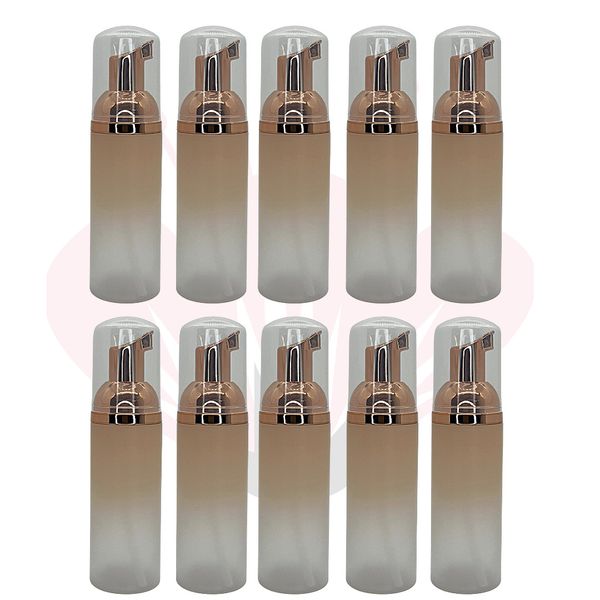 60ml Ombre Peach Foaming Pump Bottles Plastic Dispenser Lash Shampoo  10 pack