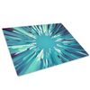 Teal Blue White Cool Glass Chopping Board Kitchen Worktop Saver Protector