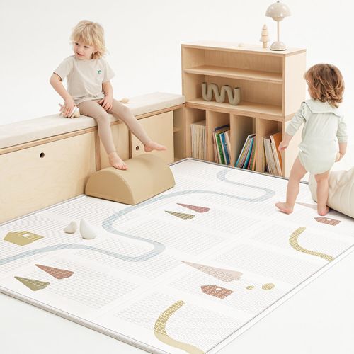 BG-BABYGO Baby Play Mat, Foldable&Waterproof Baby Play Mat for Floor, Reversible Foam Playmats for Babies Boy and Toddlers Infants, Edge Reinforcement Crawling Mat for Indoor&Outdoor&Travel(50*77*0.4)